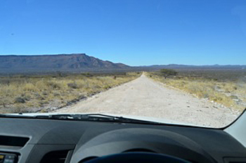 The scientists drove across 4,700 kilometers of Namibian roads, mostly unpaved gravel.