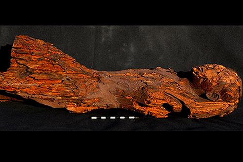 U of T archeologists believe this rare wooden statue may represent a female Egyptian "king."
