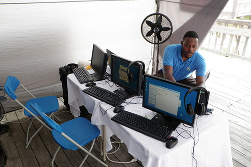 Walker Jones conducts research on beachgoers' reactions to offshore energy production.