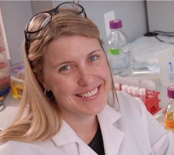 Biologist Sara Sawyer and her colleagues have found a novel way to engineer key cells of the immune system so they remain resistant to infection from HIV, the virus that causes AIDS. Image credit: The University of Texas at Austin