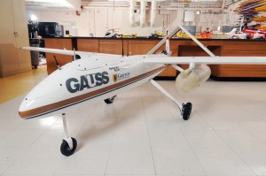 The GTRI Airborne Unmanned Sensor System (GAUSS) is used to evaluate sensing devices in airborne testing. GT Photo by: Gary Meek. (Click image to enlarge)