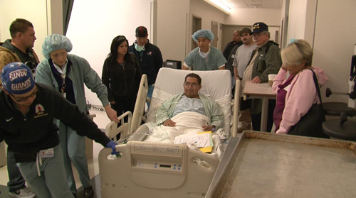 Fernando Padilla on his way to surgery. (Image courtesy of UCLA)