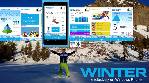 The Winter Ski & Ride app for Windows Phone gives skiers a wide range of new ways to get more from their favorite sport. Image credit: Microsoft