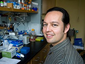 WHOI marine chemist Mak Saito has developed new techniques to detect and measure proteins used by marine organisms, particularly metalloproteins, which contain iron, zinc, cobalt, and other elements. (Photo by Tom Kleindinst, Woods Hole Oceanographic Institution)