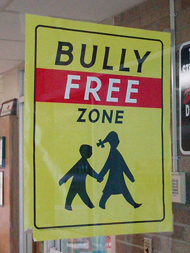 Anti-bullying poster on the front door of a Berea, Ohio, school.  Image credit: Flickr user Eddie~S