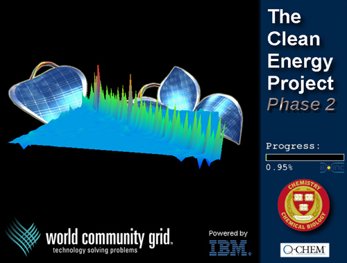 A Bright Idea. IBM's World Community Grid made it possible for the Harvard Clean Energy Project to conduct the most extensive investigation of quantum chemicals ever performed. This has yielded information on millions of new organic compounds, some of which can one day be developed into low cost, highly efficient solar cells. Harvard is open sourcing the information it compiled on these compounds, which scientists are invited to continue investigating. Image courtesy of Harvard Clean Energy Project. Image credit: IBM