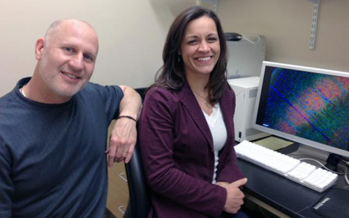 Timing is everything. Mark Zervas and Elizabeth Normand found that the timing of gene mutation during thalamus development makes a huge difference in the severity of tuberous sclerosis complex. Image credit: Brown University