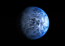 Artist's impression of the deep blue planet. Image credit: University of Exeter