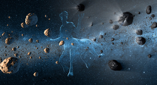 New observations from NASA's NEOWISE project reveal the hidden nature of centaurs, objects in our solar system that have confounded astronomers for resembling both asteroids and comets. The centaurs, which orbit between Jupiter and Neptune, were named after the mythical half-horse, half-human creatures called centaurs due to their dual nature. This artist's concept shows a centaur creature together with asteroids on the left and comets at right. Image credit: NASA/JPL-Caltech