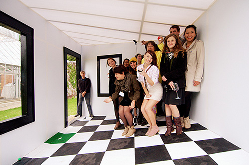 Chris Larson's class in their creation, "The Ames Room." Image credit: University of Minnesota