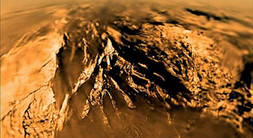 This movie was built with data collected during the 147-minute plunge through Titan's thick orange-brown atmosphere to a soft sandy riverbed by the European Space Agency's Huygens Descent Imager/Spectral Radiometer on Jan. 14, 2005. Image credit: ESA/NASA/JPL/University of Arizona