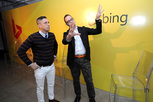 Jonathan Adler and Scott Erickson after the panel discussion. Jonathan Adler (left) and Bing’s Scott Erickson talk design after the panel. The “product has to function beautifully…and has to communicate something,” said Adler. Image credit: Microsoft