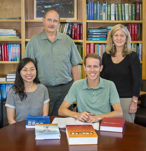 China Energy Group members Hongyou Lu, David Fridley, John Romankiewicz and Lynn Price (left to right) contributed to the 8th Edition of the China Energy Databook. (Photo by Roy Kaltschmidt/Berkeley Lab)