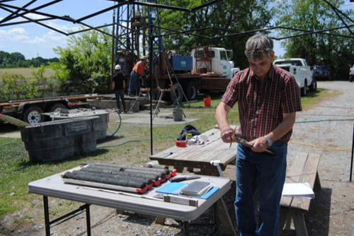 Scott Andres at a groundwater well drilling site near Smyrna, Del. Photo by Teresa Messmore