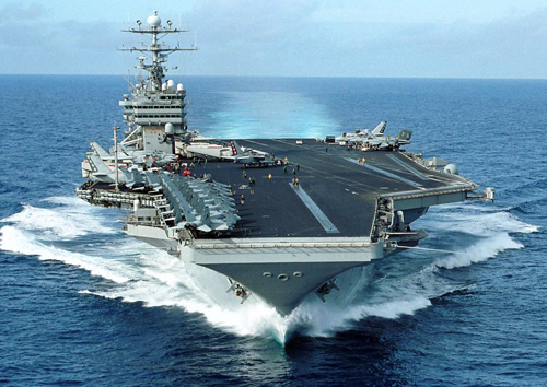 USS George Washington was engaged helping the typhoon victims. Image credit: U.S. Navy photo by Photographer's Mate 3rd Class Summer M. Anderson (Image source: Wikipedia)