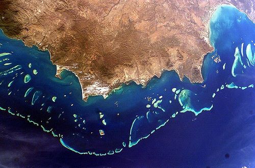 Satellite image of the Great Barrier Reef. Photo Credit: NASA