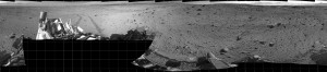 Full-Circle Vista During Curiosity's Approach to 'Dingo Gap'. This mosaic of images from the Navigation Camera (Navcam) on NASA's Mars rover Curiosity shows the terrain surrounding the rover's position on the 524th Martian day, or sol, of the mission (Jan. 26, 2014). Image credit: NASA/JPL-Caltech (Click image to enlarge)