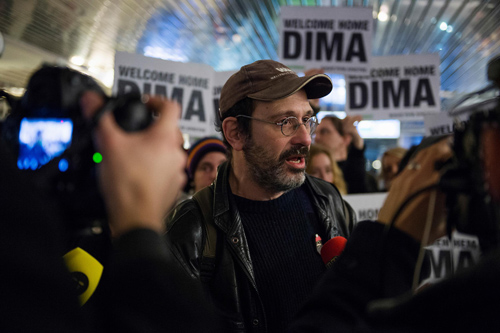 Greenpeace 'Arctic 30' activist Dimitri "Dima" Litvinov arrives in Sweden. After being detained in Russia for over 100 days Dima Litvinov was able to leave Russia. "I have never regretted what we did", said Dima Litvinov in a comment. Dima together with other 28 Greenpeace activists and 2 freelance journalists were detained by Russian Security forces  following a peaceful protest at a Gazprom operated Arctic oil platform in the Pechora Sea. Image Copyright: © Dmitri Sharomov / Greenpeace