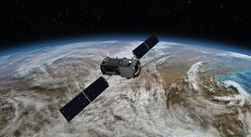 Artist's rendering of NASA's Orbiting Carbon Observatory (OCO)-2, one of five new NASA Earth science missions set to launch in 2014, and one of three managed by JPL. Image credit: NASA-JPL/Caltech