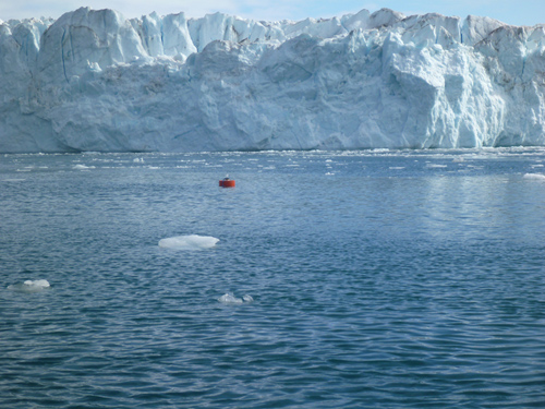 The Greenland Ice Sheet is a 1.7 million-square-kilometer, 2-mile thick layer of ice that covers Greenland. Over the past two decades, ice loss from the Greenland Ice Sheet increased four-fold contributing to one-quarter of global sea level rise. (Photo courtesy of Fiamma Straneo, Woods Hole Oceanographic Institution)