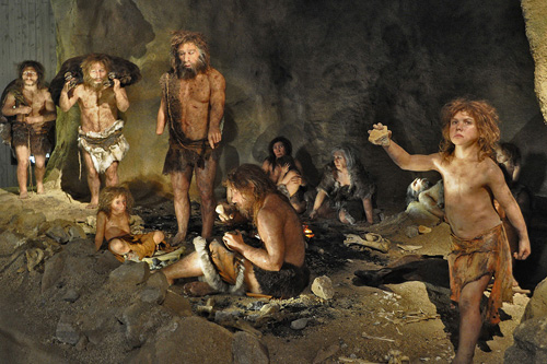 A diorama at the Neanderthal museum in Croatia. Image credit: Max Planck Institute