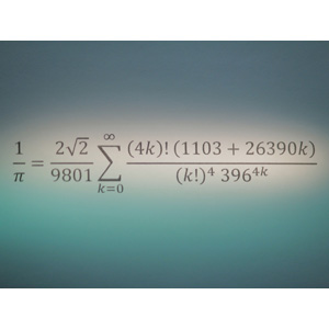 The 'ugliest formula', Srinivasa Ramanujan's infinite series for 1/∏. Image credit: University College London