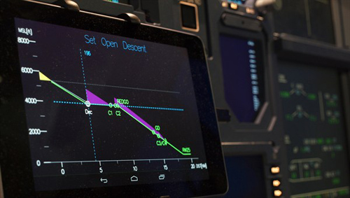 Display des Pilotenassistenzsystems. Image credit: DLR