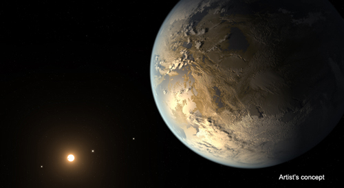 The artistic concept of Kepler-186f is the result of scientists and artists collaborating to imagine the appearance of these distant worlds. Image credit: NASA Ames/SETI Institute/JPL-Caltech