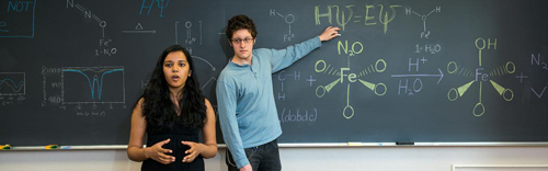 Graduate students Pragya Verma (l.) and Joshua Borycz performed the key calculations and analysis. Image credit: University of Minnesota