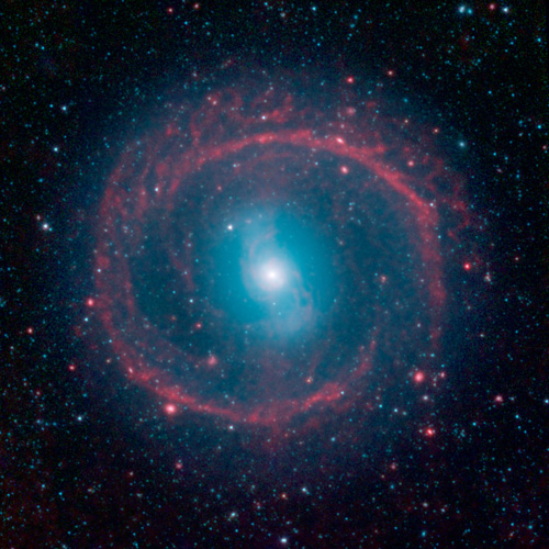 A new image from NASA's Spitzer Space Telescope, taken in infrared light, shows where the action is taking place in galaxy NGC 1291. Image credit: NASA/JPL-Caltech