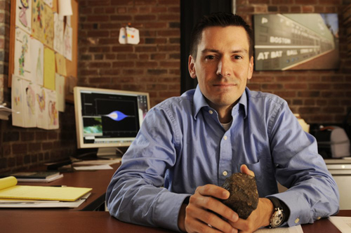 Fred Ciesla, associate professor in geophysical sciences, pursues research that cuts across the interdisciplinary boundaries of the meteorite record and the astrophysical environment of the early solar system. Photo by Dan Dry