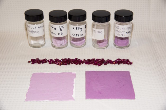 Berkeley Lab researchers found a way to make ruby red coatings as cool as white coatings. (Image credit: Marilyn Chung/Berkeley Lab)