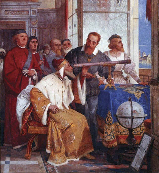In his later years Italian astronomer Galileo Galilei insisted on the truth of the geocentric system, said UCLA professor Henry Kelly. Image credit: Giuseppe Bertini (Source: Wikipedia)