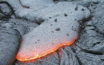 An active basalt lava flow. Image credit: United States Geological Survey (Source: Wikipedia)