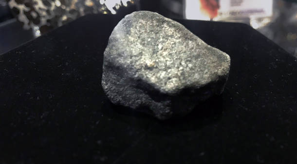 A sample of the Michigan meteorite recovered by citizen scientists using maps produced by UA assistant professor Vishnu Reddy’s Doppler radar technique (Photo credit: Vishnu Reddy) 