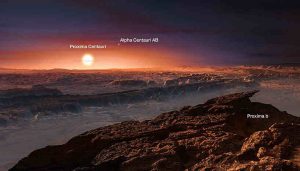 Proxima Centauri b ist der der Erde nächstgelegene Exoplanet. Image credit: © ESO/M. Kornmesser (Click on image to enlarge)